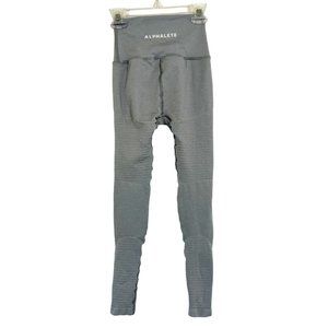 Alphalete Revival Leggings Gray Full Length Workout Atheltic Compression Size XS